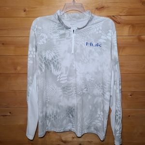 HUK Performance 1/4 Zip Pull Over Fishing Shirt Men's Size Large